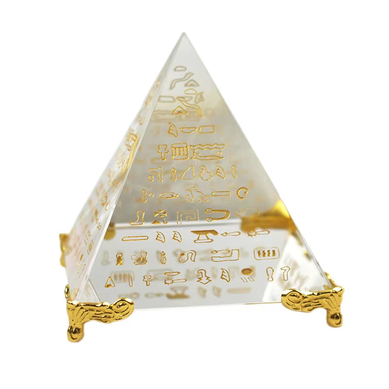 Unique Energy Healing Feng Shui Egypt Egyptian Crystal Clear Pyramid Chakra Ornament Home Decor Living Room Decoration