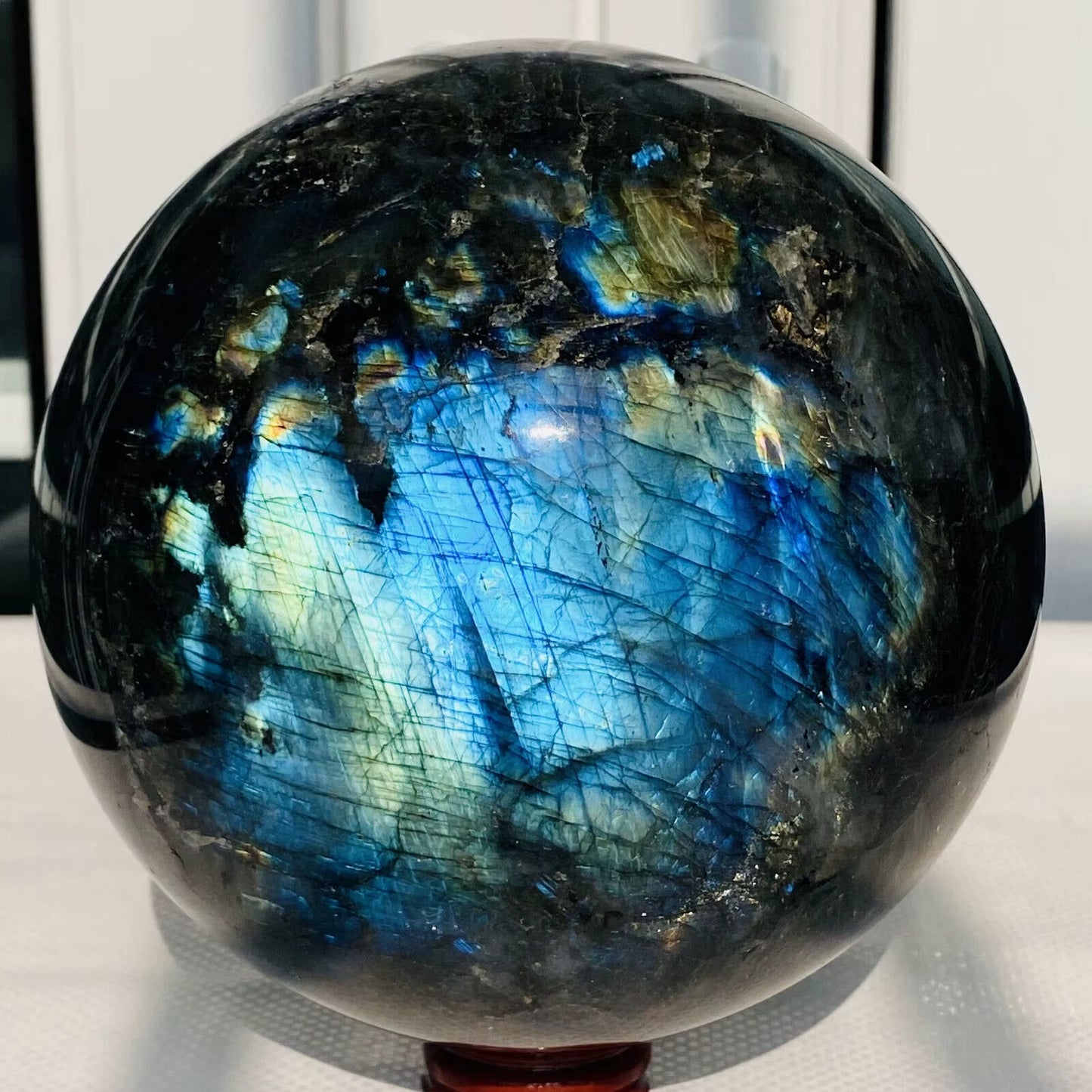 Natural Labradorite Crystal Orb Gemstone Sphere Ball Reiki Healing