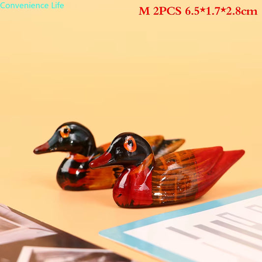 Fashion Vintage Resin Pair Mandarin Ducks Chopstick Holder for Home Decoration Feng Shui Craft Display Ornament Holiday Gift 2PC