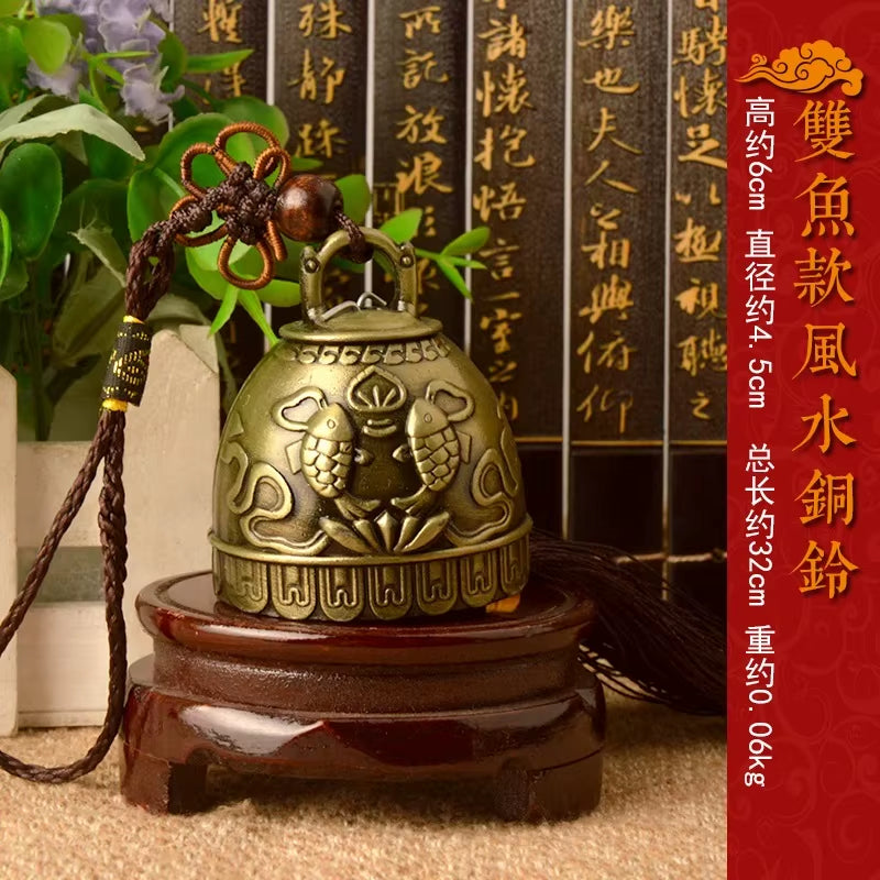 Feng Shui Buddhism Copper Bell Religious Wind Bell Buddha Home Hanging Decoration Blessing for Luck Wind Chime Car Decor Crafts