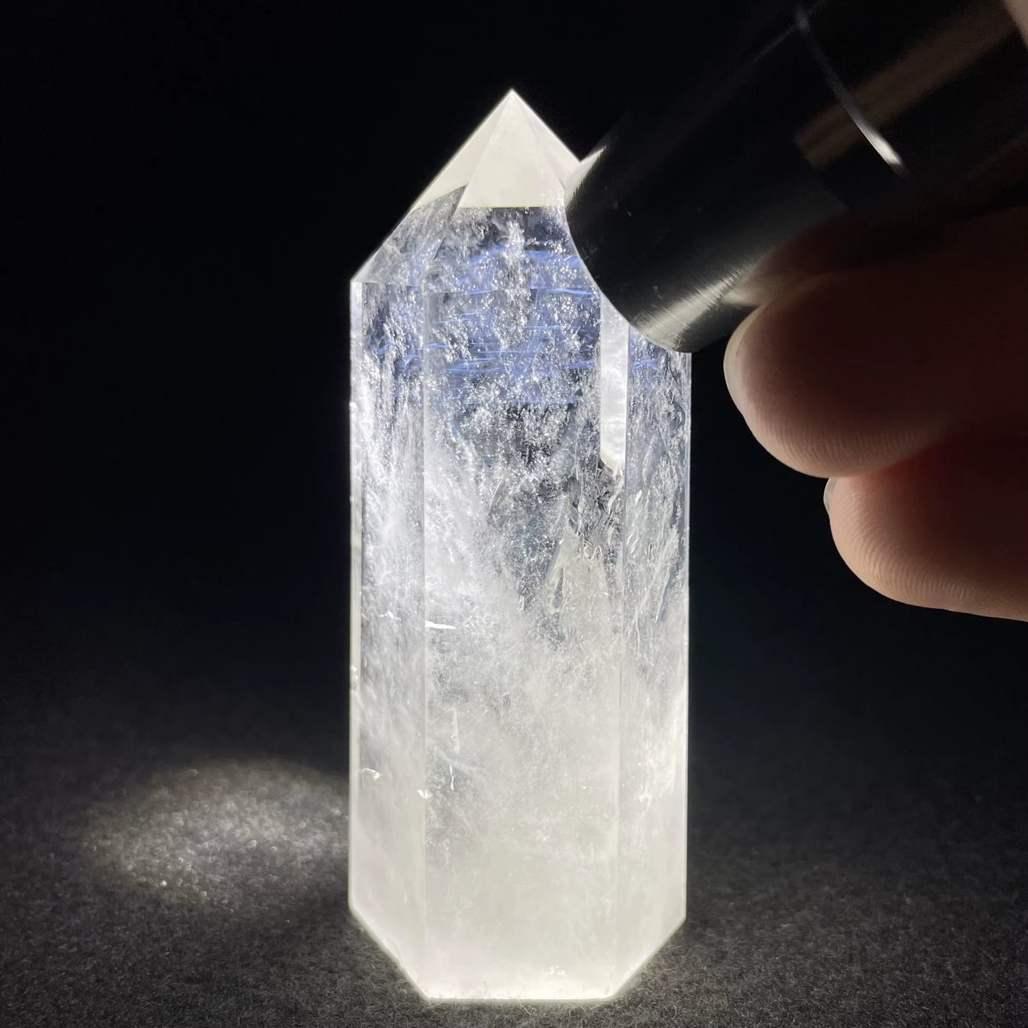 Natural Clear Quartz Point Angel Wings White Crystal Tower Polished Wand Healing Gift Reiki Obelisk Feng Shui Decor