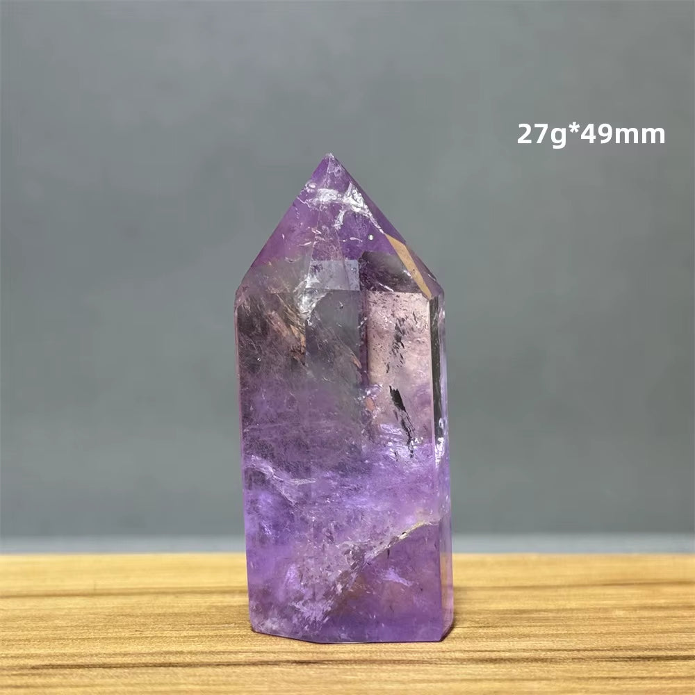 Natural Brazilian Amethyst Quartz Crystal Point Obelisk Hexagonal Wand Healing Reiki Witchcraft Meditation Energy Home Decor