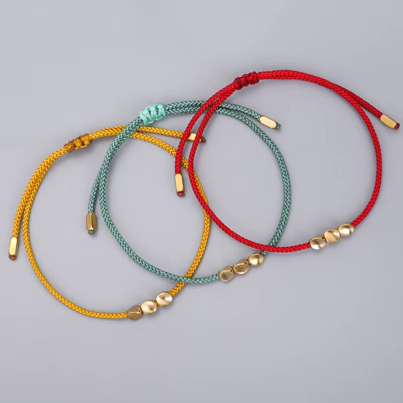 Feng Shui Lucky Bracelets Buddhism Red String Wax Thread Wrist Bracelet Friendship Yoga Prayer Unique Gift Chinese Cheap Jewelry