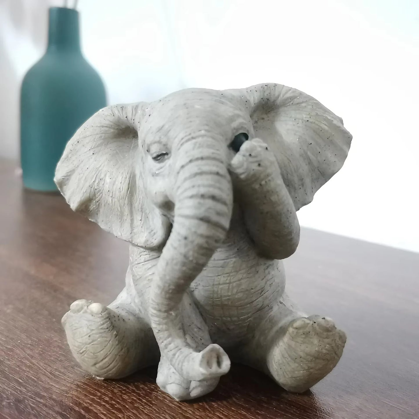 3 Kinds of Resin Baby Elephant Decoration Lucky Feng Shui Gray Elephant Doll Creative Cute Elephant Doll Home Decoration