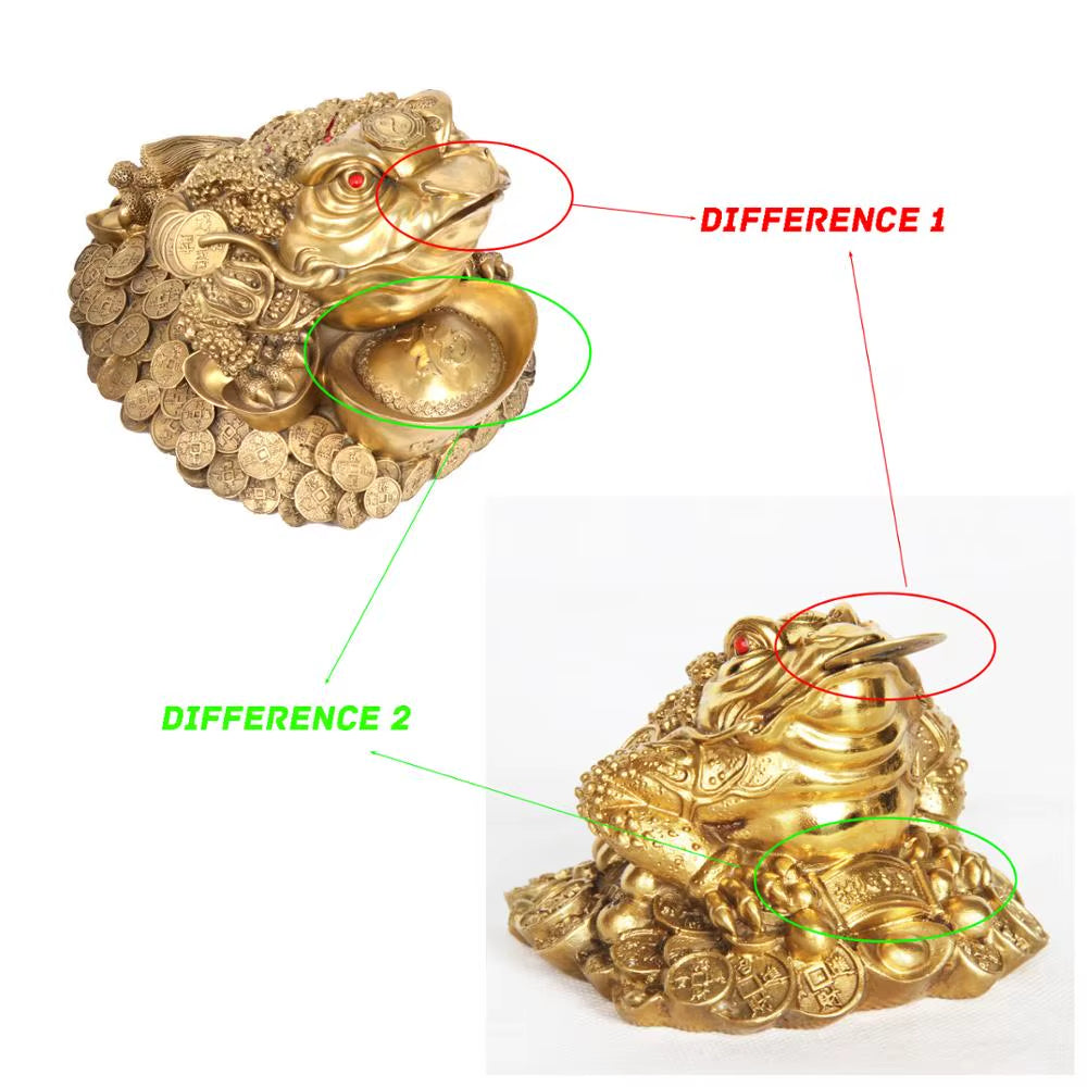 YES LUCKY Feng Shui Brass Three Legged Frog Toad Blessing Attracting Wealth Money Metal Statue Figurine Home Decoration Gift