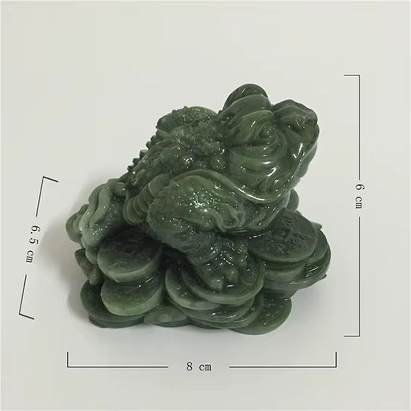 Money Buddha Statues Chinese Feng Shui Coin Three Legged Toad Frog Animal Statue Sculptures Home Decoration Man-Made Jade Stone