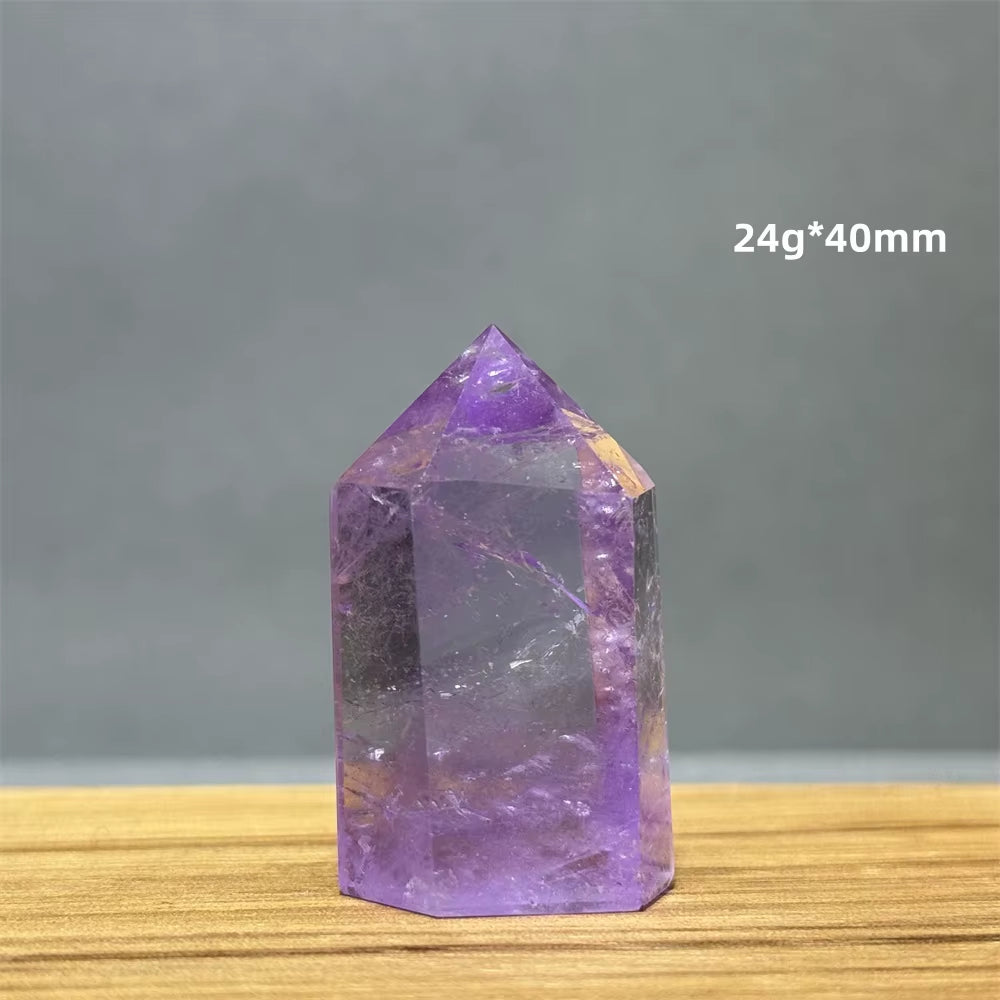 Natural Brazilian Amethyst Quartz Crystal Point Obelisk Hexagonal Wand Healing Reiki Witchcraft Meditation Energy Home Decor