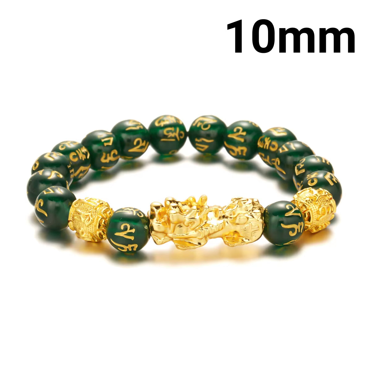 Buddhism Feng Shui Obsidian Stone Beads Bracelet Men Women Unisex Brave Troops Wristband Gold Color Pixiu Wealth Lucky Bracelets