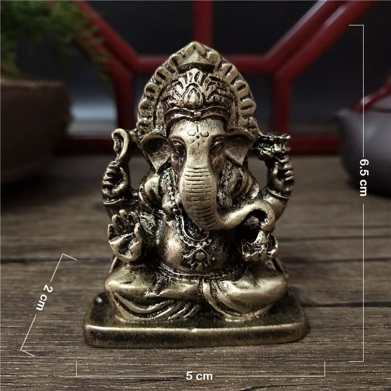 Ganesha Buddha Statue Elephant God Sculpture Feng Shui Ganesh Figurines Handmade Crafts for Home Garden Decoration Accessories