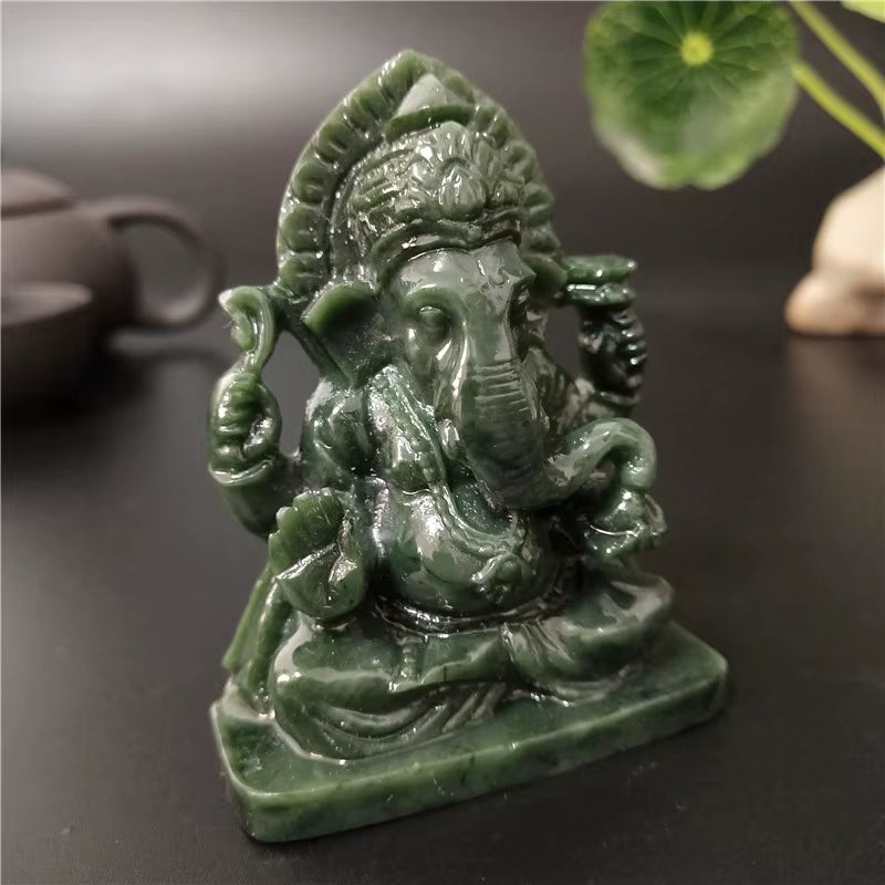 Ganesha Buddha Statue Elephant God Sculpture Feng Shui Ganesh Figurines Handmade Crafts for Home Garden Decoration Accessories