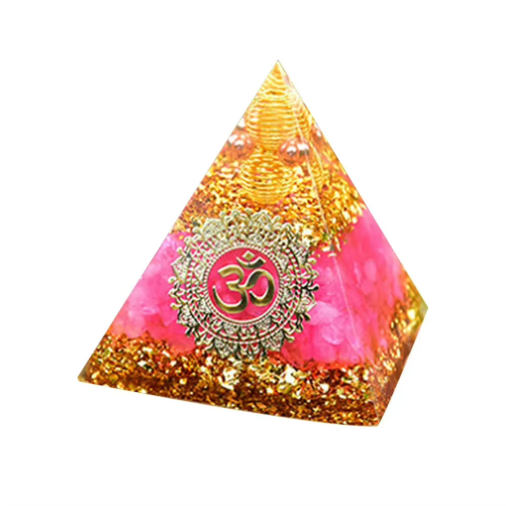 Energy Generator Orgone Pyramid Amethyst Peridot Healing Natural Crystal Reiki Chakra Generator Orgonite Pyramid Meditation Tool