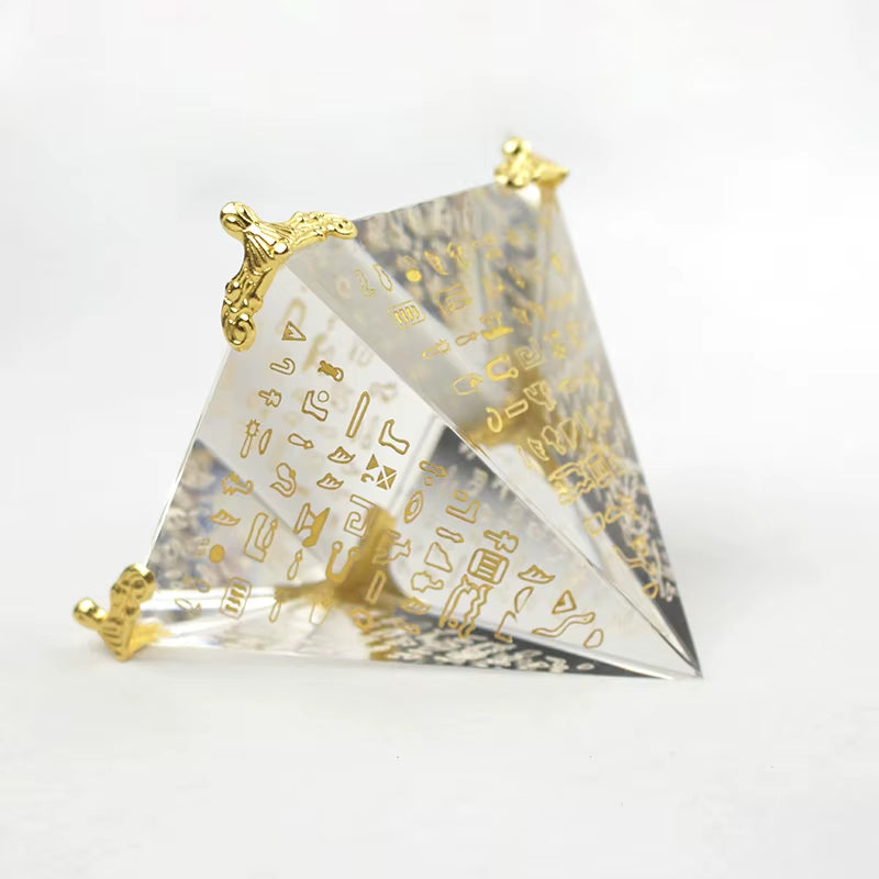 Unique Energy Healing Feng Shui Egypt Egyptian Crystal Clear Pyramid Chakra Ornament Home Decor Living Room Decoration