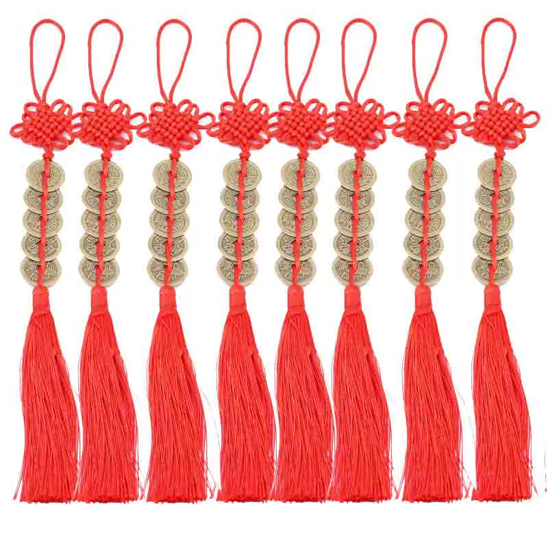 Lucky Chinese Knot Tassel China Mascot Lucky Charm Ancient Coins Prosperity Protect Good Fortune Ornaments Car Accessories