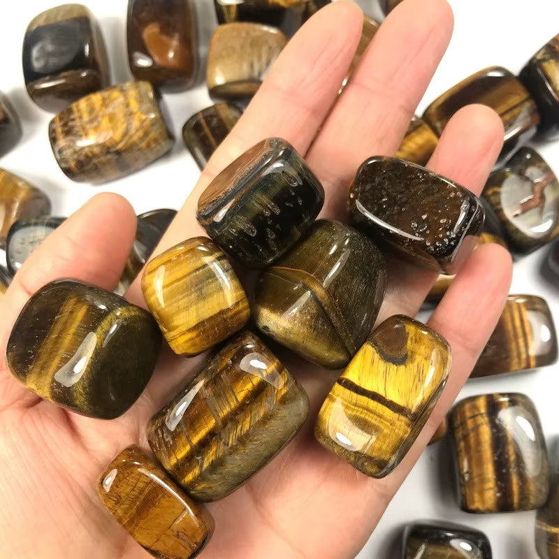 100G Yellow Tiger Eye Natural Stone Rock Gravel Chips Beads Tumble Minerals Gravel Specimen Stone Energy Decorative Stone Diy