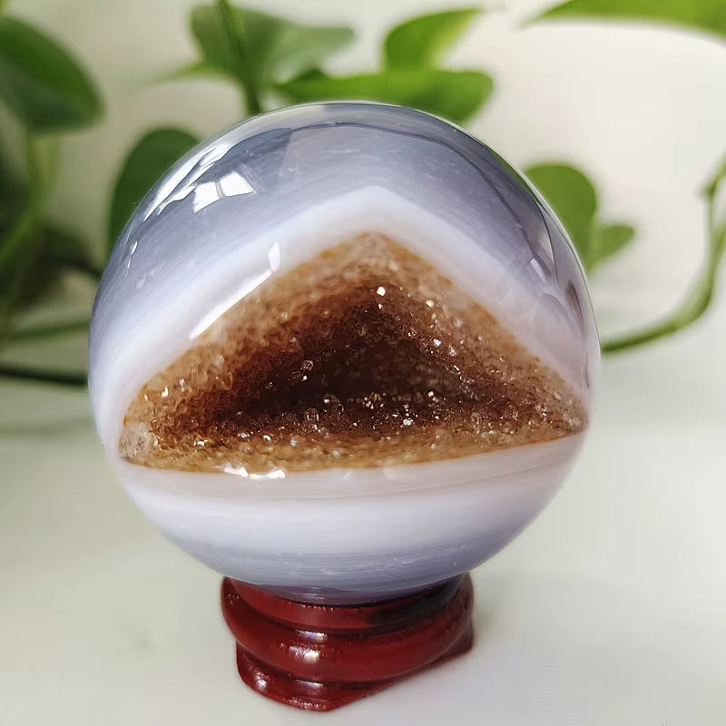 Natural Stones Agate Crystal Ball Druzy Geode Sphere Home Room Decoration Feng Shui Ornaments Witchcraft Reiki Chakra Healing