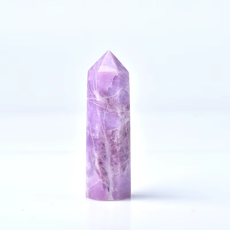 Natural Crystal Quartz Lilac Stone Energy Pillar Obelisk Wand Rock Mineral Reiki Healing Crystal Wand Home Decorcollect Souveni