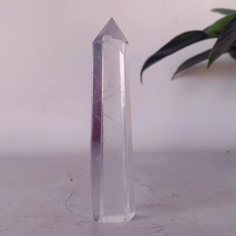 Natural Clear Quartz Crystal Tower Stone Point Home Decor Feng Shui Wand Witchcraft Reiki Meditation and Chakra Healing Crystals