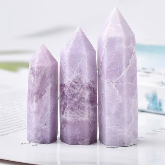 Natural Crystal Quartz Lilac Stone Energy Pillar Obelisk Wand Rock Mineral Reiki Healing Crystal Wand Home Decorcollect Souveni