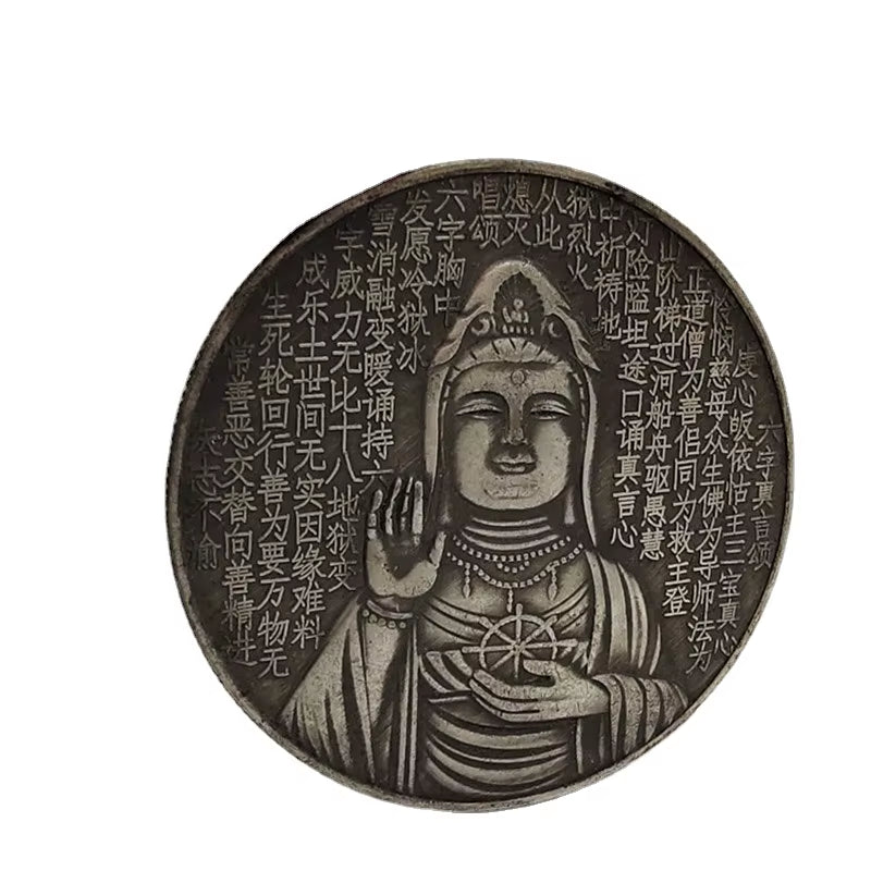 Guanyin Coins HOME WALL DÉCOR Large Silver Dollar Commemorative Collection Feng Shui Lucky Gift