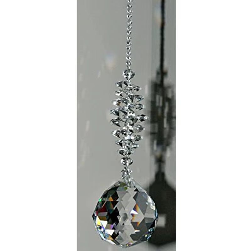 1PCS Clear Crystal Prism Ball Pendulum Feng Shui Pendant Hanging Rainbow Suncatcher Window Decor