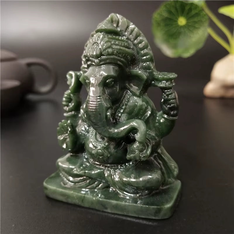 Ganesha Buddha Statue Elephant God Sculpture Feng Shui Ganesh Figurines Handmade Crafts for Home Garden Decoration Accessories