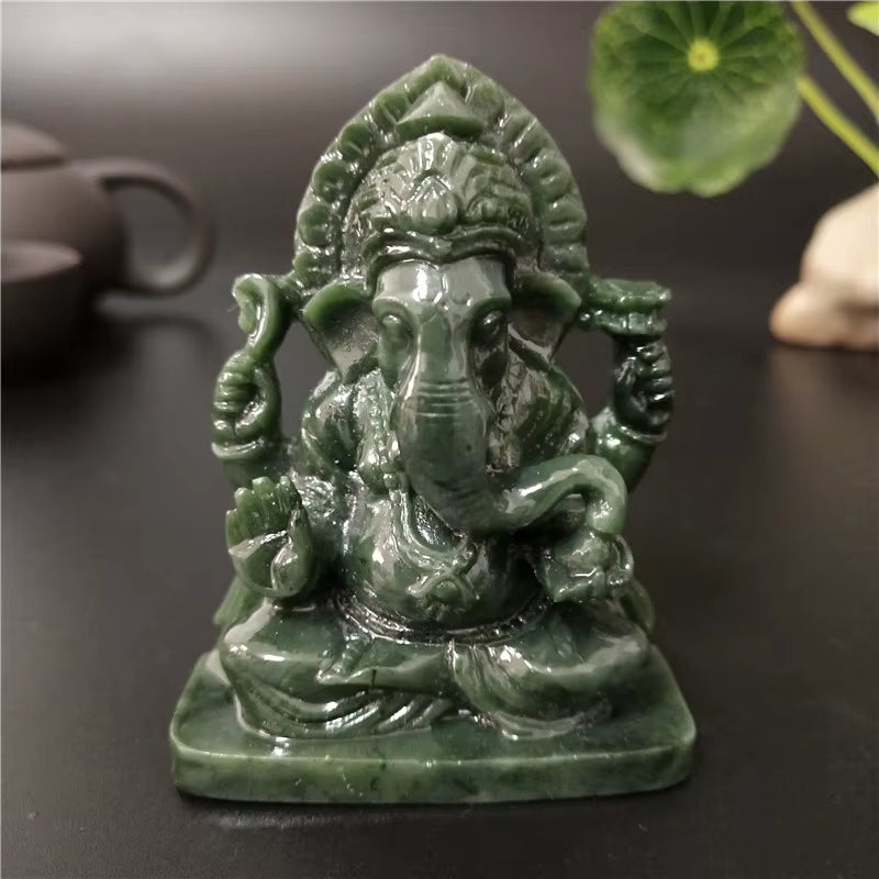 Ganesha Buddha Statue Elephant God Sculpture Feng Shui Ganesh Figurines Handmade Crafts for Home Garden Decoration Accessories