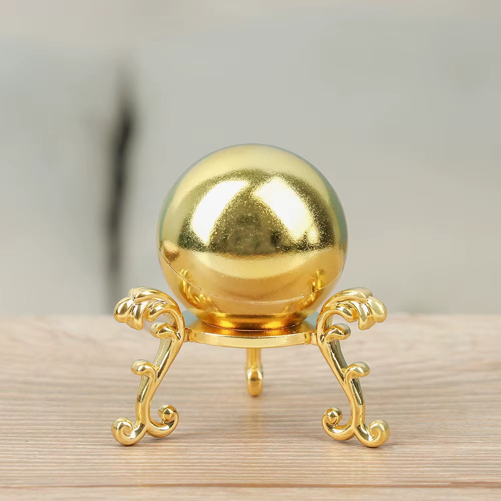 1 PC Figurine Crystal Ball Base Handicraft Desktop Ornaments Photography Props Display Stand Sphere Stone Support Metal Holder