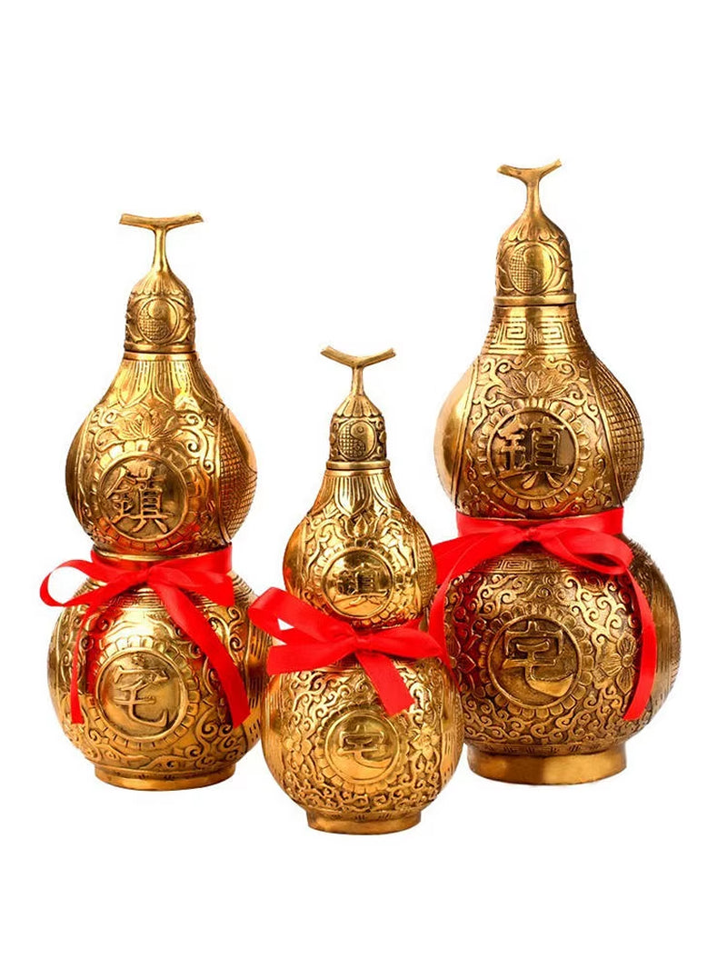 Gourd Decoration Pure Copper Crafts Town House Treasures Copper Gourd Feng Shui Supplies Ornaments Christmas Figurines