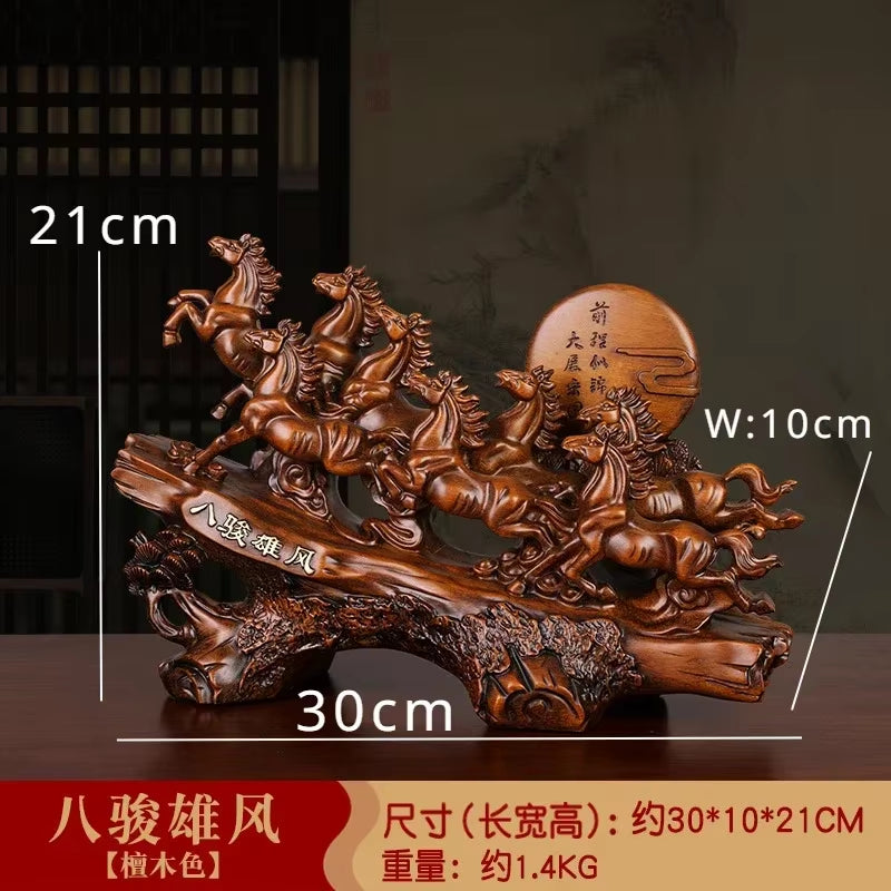 1 Pc Resin Steed Ornaments Feng Shui Crafts Living Room Home Decoration Opening Housewarming Gift Chinese Style Statue Sculpture