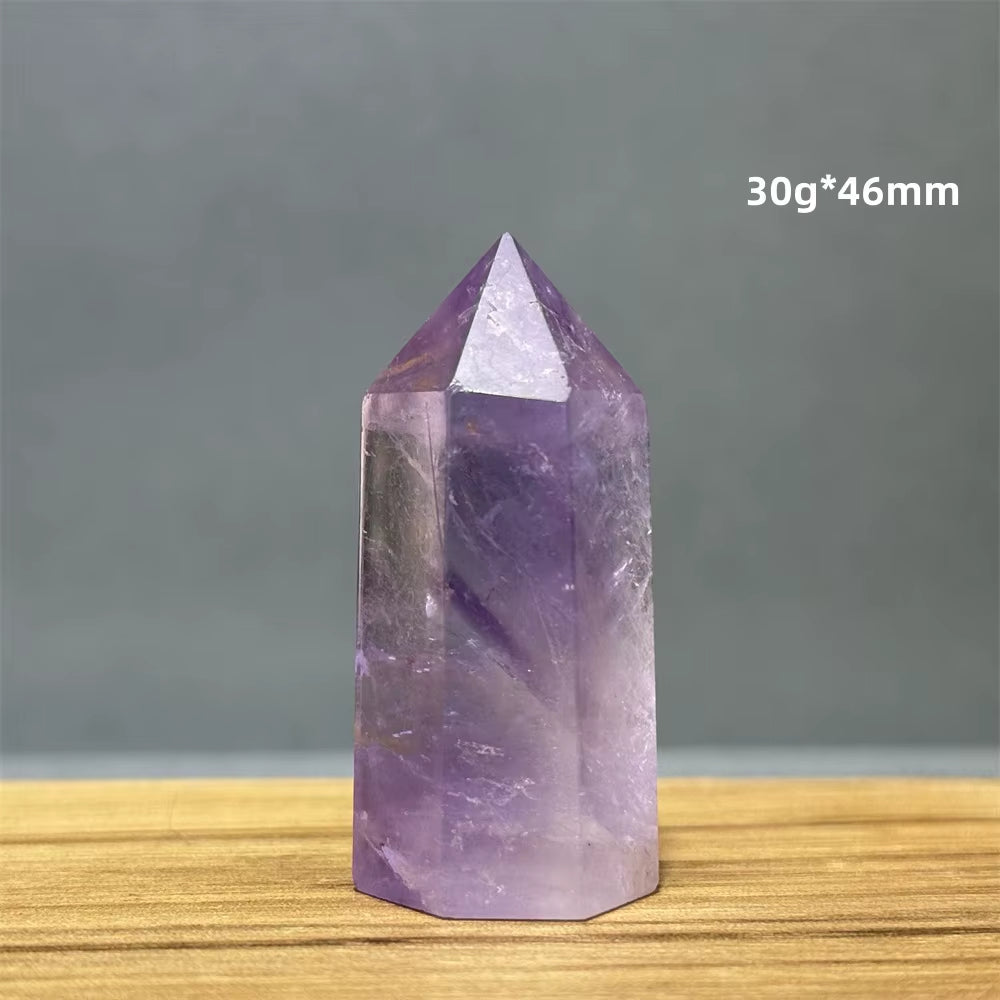 Natural Brazilian Amethyst Quartz Crystal Point Obelisk Hexagonal Wand Healing Reiki Witchcraft Meditation Energy Home Decor