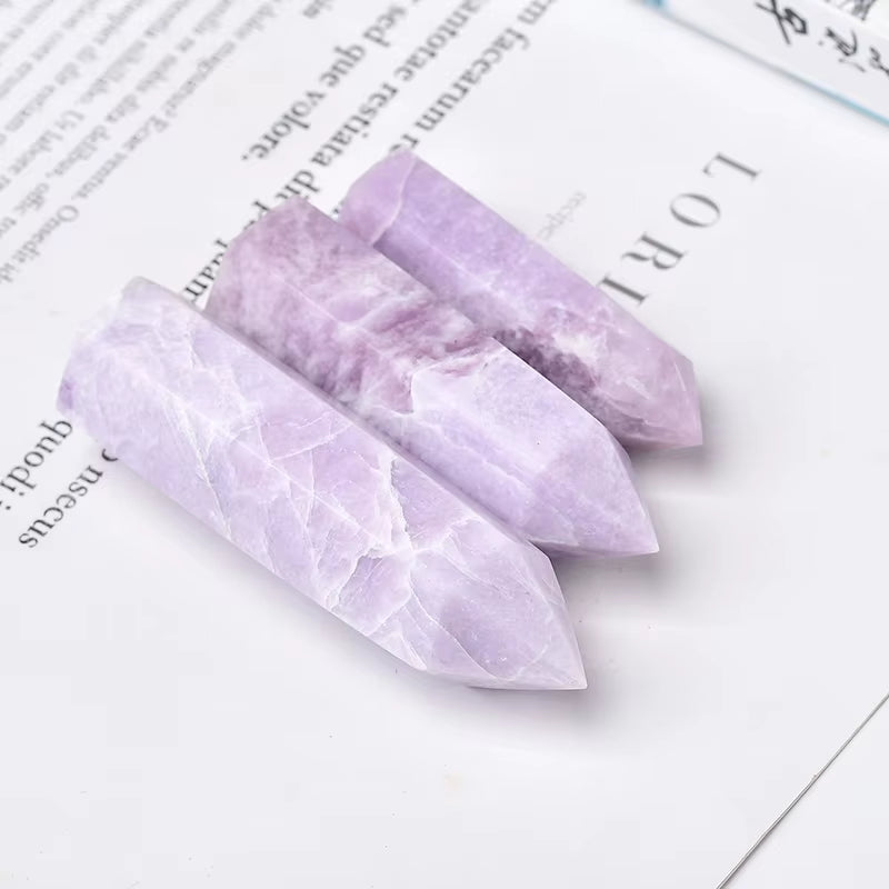 Natural Crystal Quartz Lilac Stone Energy Pillar Obelisk Wand Rock Mineral Reiki Healing Crystal Wand Home Decorcollect Souveni