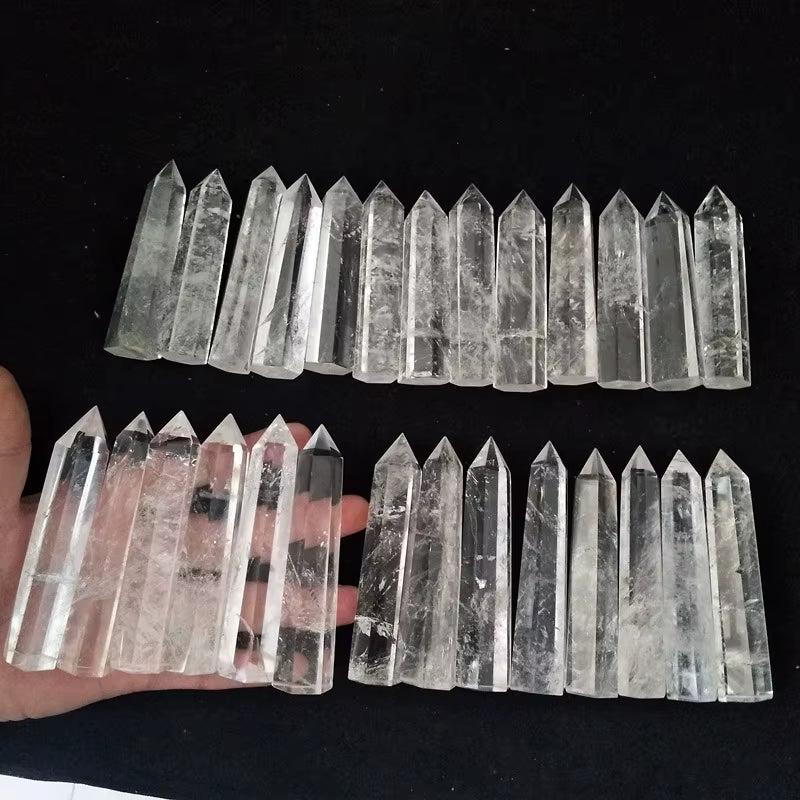 Natural Clear Quartz Crystal Tower Stone Point Home Decor Feng Shui Wand Witchcraft Reiki Meditation and Chakra Healing Crystals