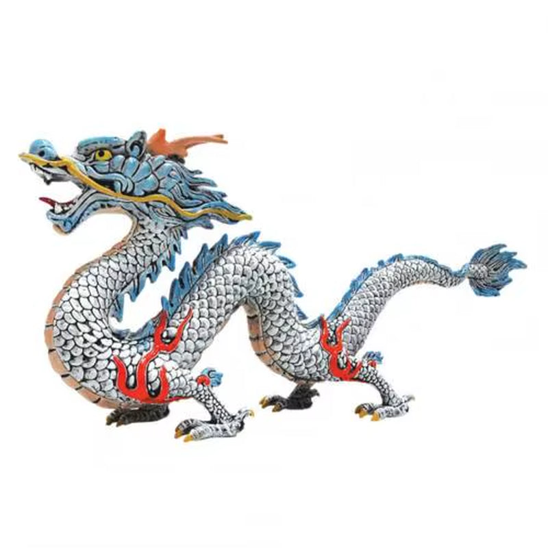 Simulation Chinese Mythological Dragon Animals Model Ornament Trendy Chinese Feng Shui Dragon Statue for Home Decor Kids Gifts