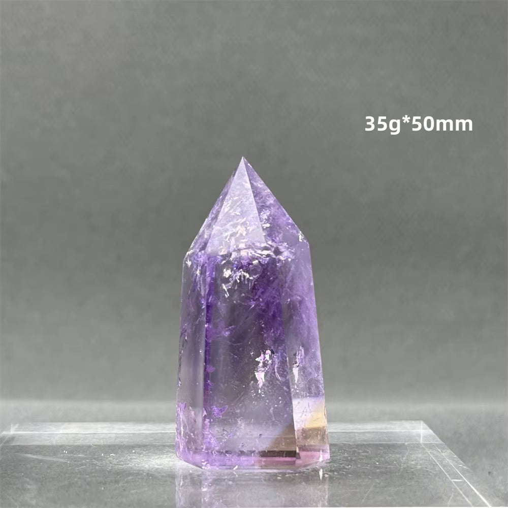 Natural Brazilian Amethyst Quartz Crystal Point Obelisk Hexagonal Wand Healing Reiki Witchcraft Meditation Energy Home Decor