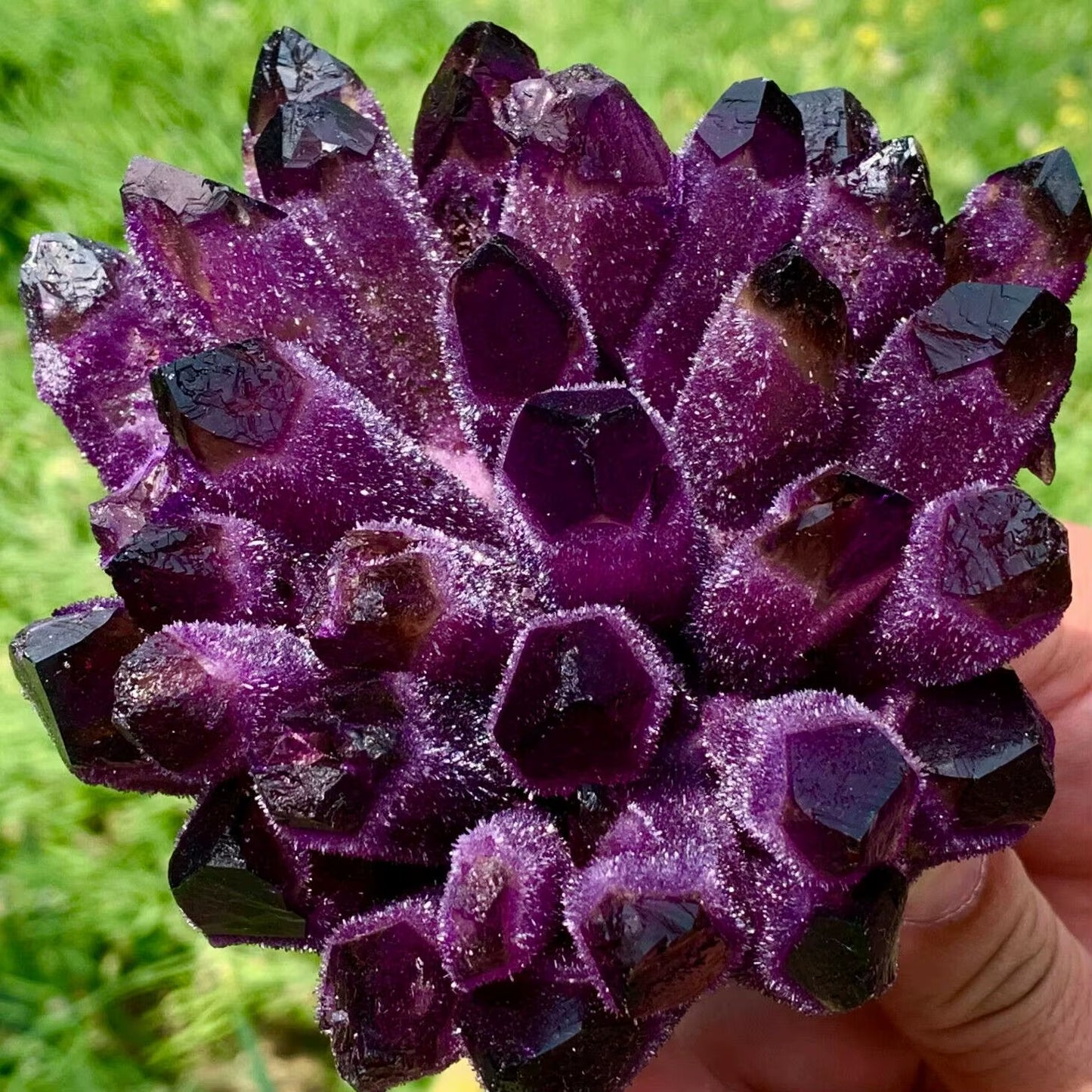 Natural Violet Ghost Phantom Quartz Crystal Cluster Healing Specimen