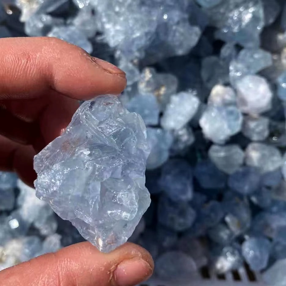 50/100G Rough Blue Celestite Raw Rock Natural Quartz Crystal Reiki Healing Energy Gemstone Minerals Specimen