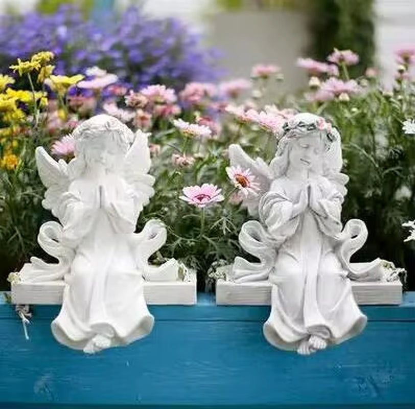 Fairy Garden Swing Angel Girl Resin Statues Feng Shui Outdoor Homestay Ornaments Crafts Home Yard Balcony Accessories Decoration