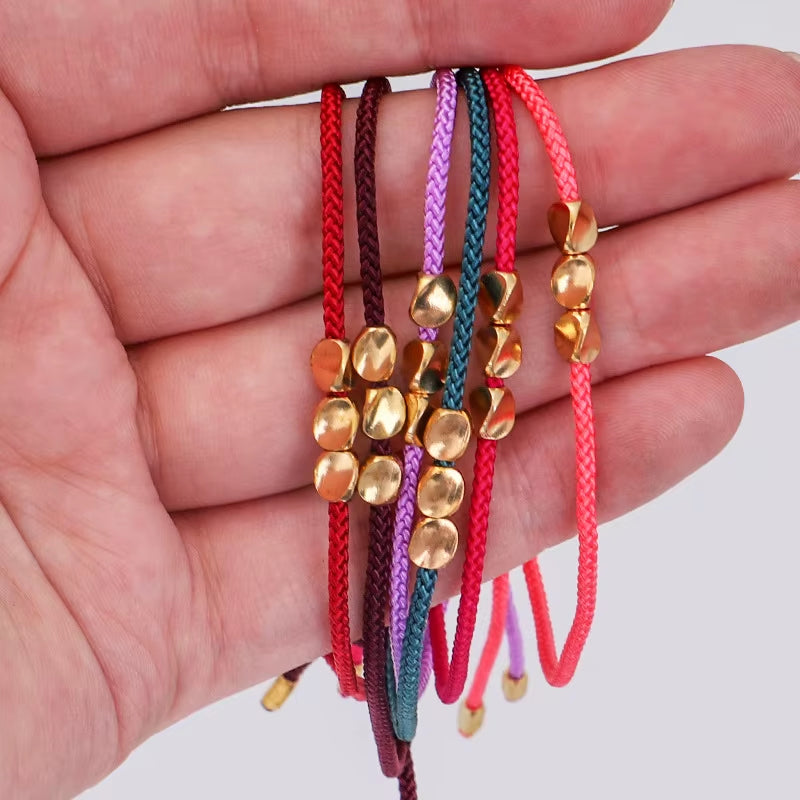 Feng Shui Lucky Bracelets Buddhism Red String Wax Thread Wrist Bracelet Friendship Yoga Prayer Unique Gift Chinese Cheap Jewelry