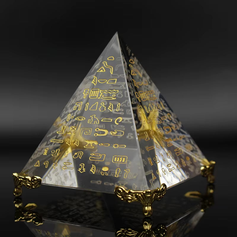 Unique Energy Healing Feng Shui Egypt Egyptian Crystal Clear Pyramid Chakra Ornament Home Decor Living Room Decoration