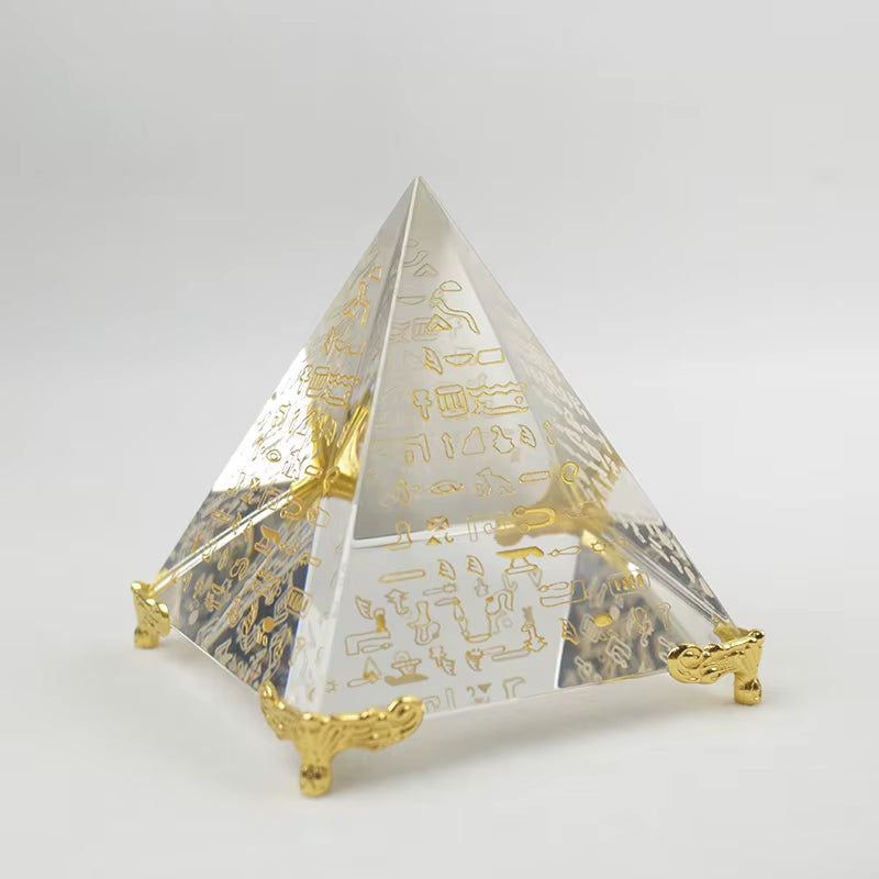 Unique Energy Healing Feng Shui Egypt Egyptian Crystal Clear Pyramid Chakra Ornament Home Decor Living Room Decoration