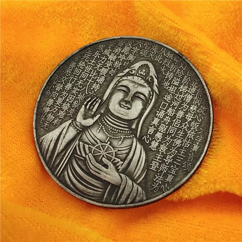 Guanyin Coins HOME WALL DÉCOR Large Silver Dollar Commemorative Collection Feng Shui Lucky Gift