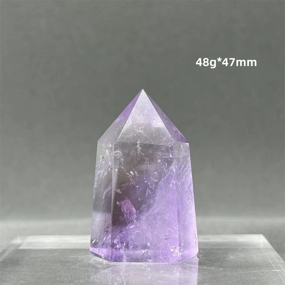 Natural Brazilian Amethyst Quartz Crystal Point Obelisk Hexagonal Wand Healing Reiki Witchcraft Meditation Energy Home Decor