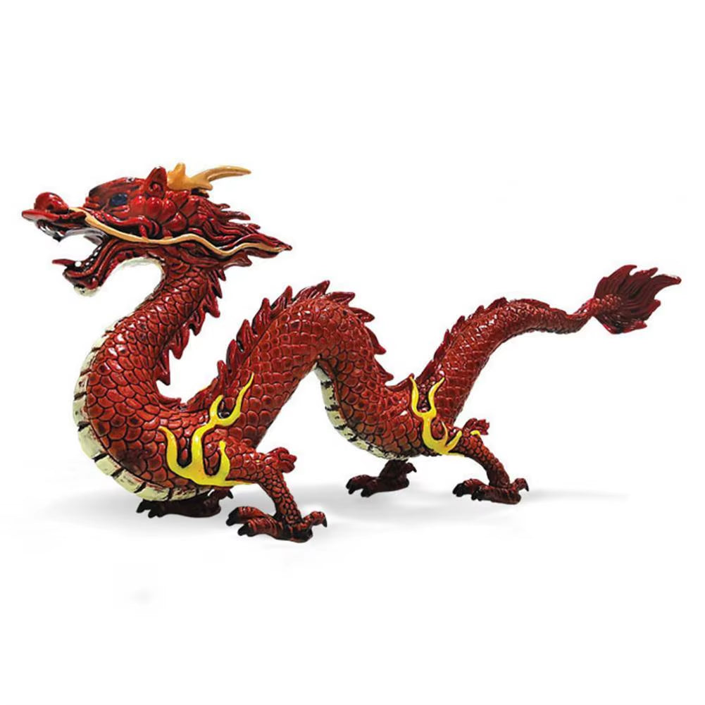 Simulation Chinese Mythological Dragon Animals Model Ornament Trendy Chinese Feng Shui Dragon Statue for Home Decor Kids Gifts