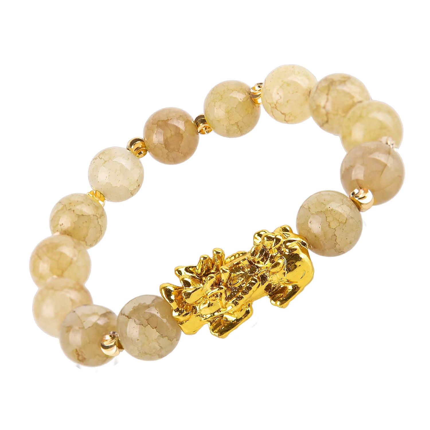 Fengshui Pixiu Bracelet 8Mm Natural Bead Single Pi Xiu / Pi Yao Prosperity Attract Wealth Health and Good Luck Charm Jewelry