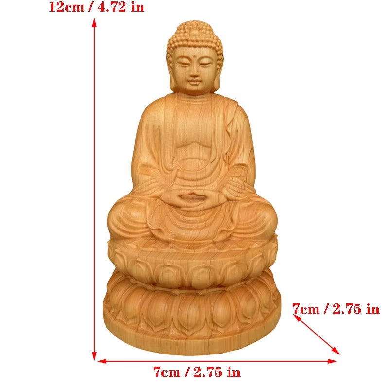 Natural Cypress Guanyin, Sakyamuni Buddha Characters Statue，Solid Wood Buddha Statues Home Room Office Feng Shui Art Statue