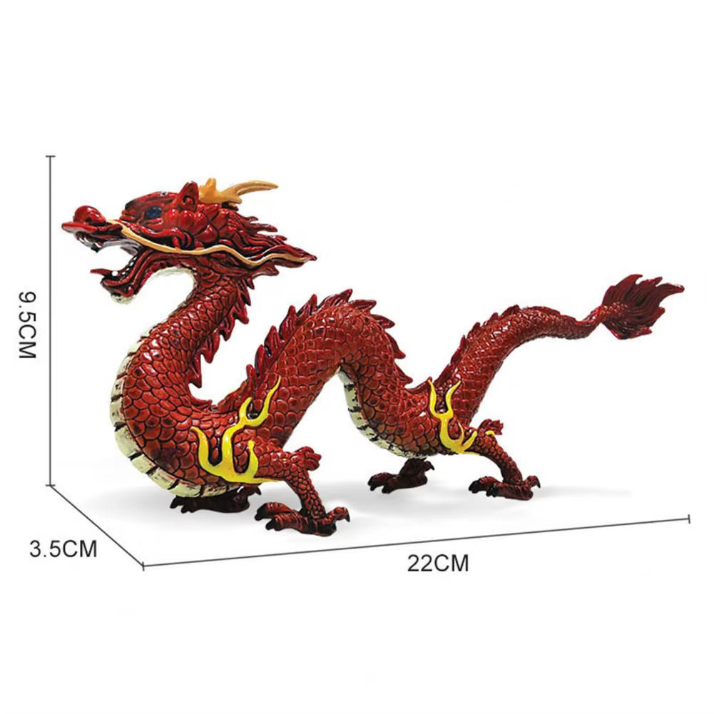 Simulation Chinese Mythological Dragon Animals Model Ornament Trendy Chinese Feng Shui Dragon Statue for Home Decor Kids Gifts