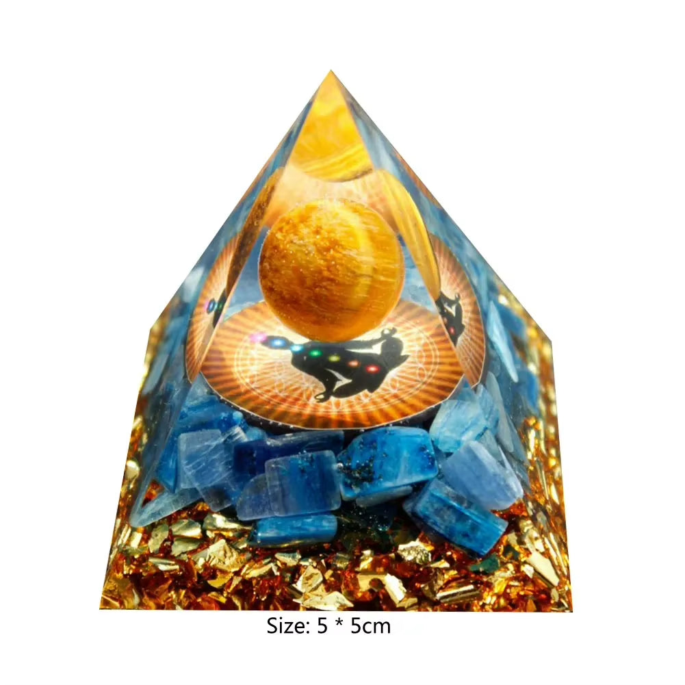 Energy Generator Orgone Pyramid Amethyst Peridot Healing Natural Crystal Reiki Chakra Generator Orgonite Pyramid Meditation Tool