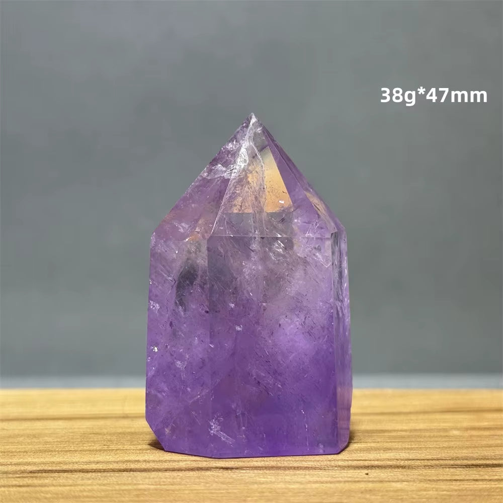 Natural Brazilian Amethyst Quartz Crystal Point Obelisk Hexagonal Wand Healing Reiki Witchcraft Meditation Energy Home Decor