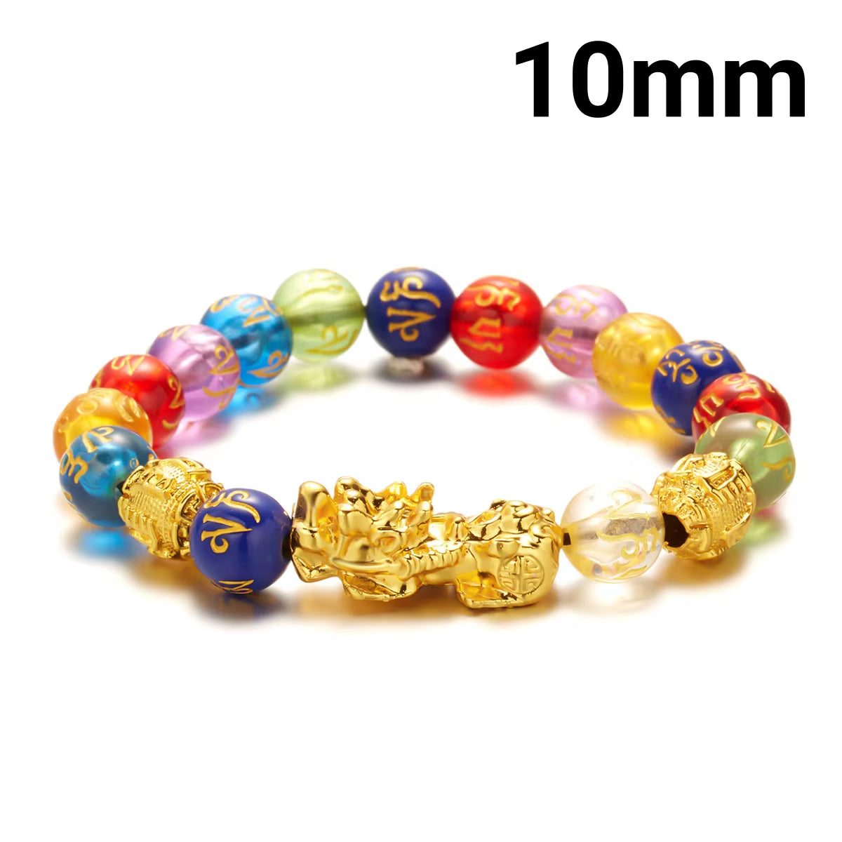 Buddhism Feng Shui Obsidian Stone Beads Bracelet Men Women Unisex Brave Troops Wristband Gold Color Pixiu Wealth Lucky Bracelets