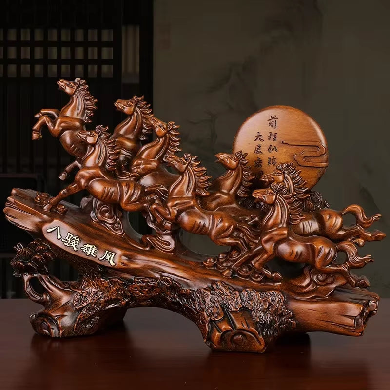 1 Pc Resin Steed Ornaments Feng Shui Crafts Living Room Home Decoration Opening Housewarming Gift Chinese Style Statue Sculpture